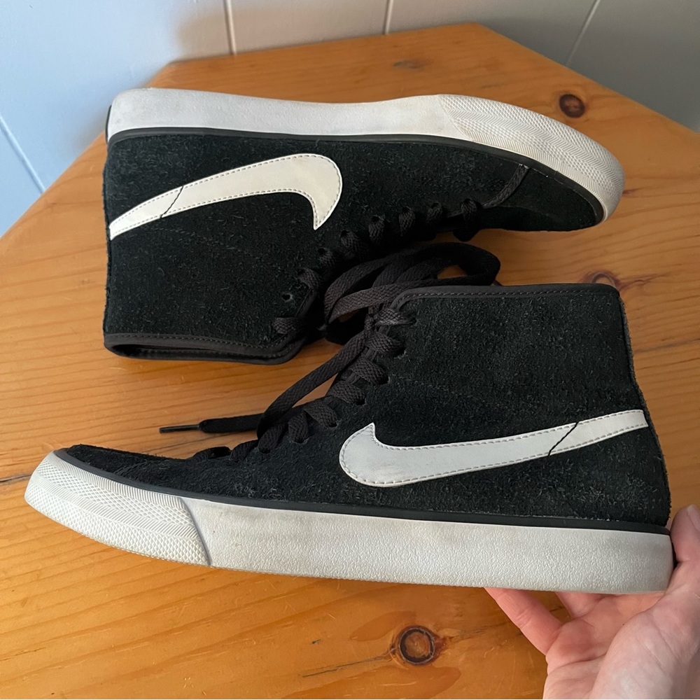Nike Primo Court Mid Suede Black White High Top Sneakers 630656 Trainers Leather - Picture 5 of 7